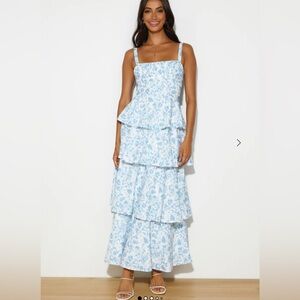 Hello Molly Light Blue Floral Maxi Dress NWT XXL